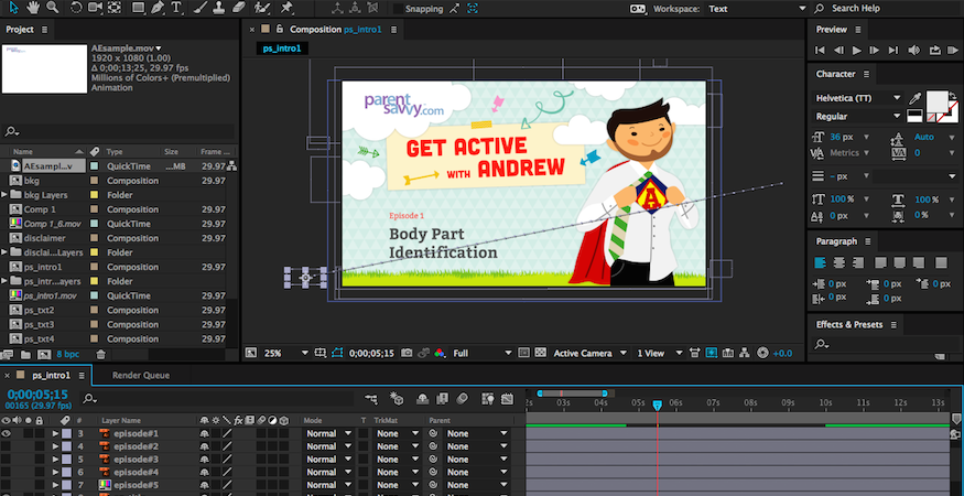 After effects vector animation